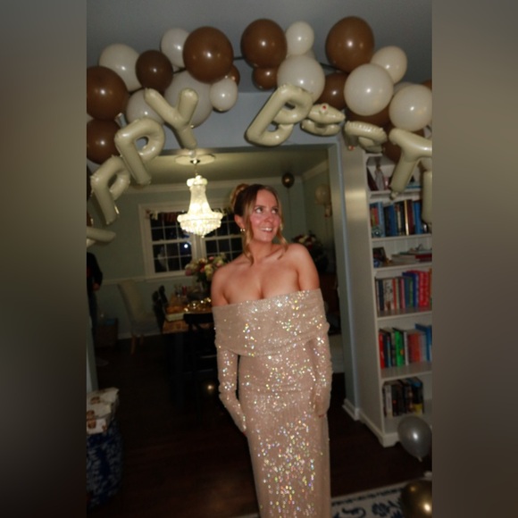 Meshki Marcel Diamante Maxi Dress Nude - Picture 12 of 12